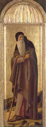 St. Sebastian between St. John the Baptist and St. Anthony the Abbot, in the Lunette Eternity and the Annunciation (detail)